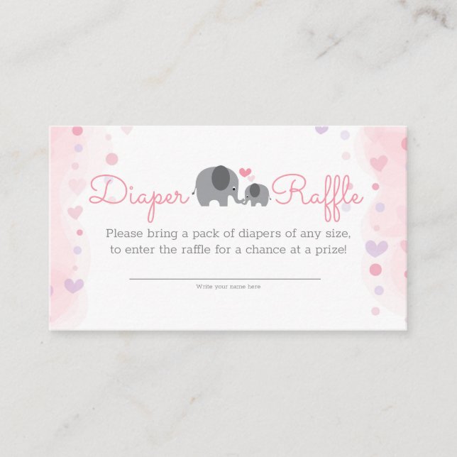 Ein kleines Windeln für die Erdnuss-Elefantenmädch Begleitkarte (Vorderseite)