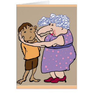 Ein Kneif auf die Wange von Aunty Dot