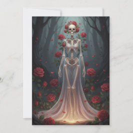 Ein knochiges Mädchen trägt ein Hochzeitskleid in  Einladung