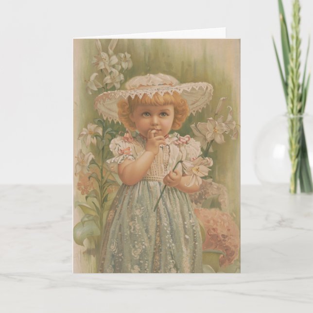 "Ein knospender Ostern" Vintage-Illustration, ca.  Karte (Vorderseite)