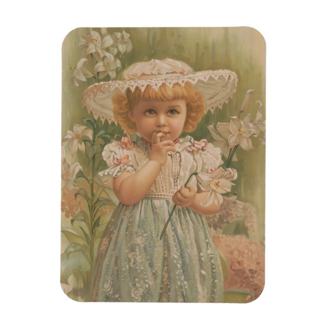 "Ein knospender Ostern" Vintage-Illustration, ca.  Magnet (Vertikal)