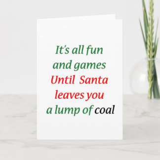Ein Kohleklumpen Feiertagskarte