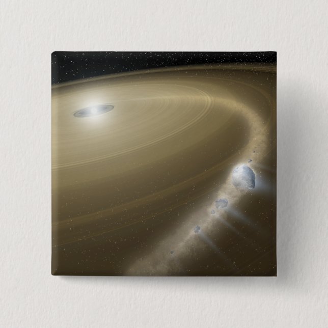 Ein Komet, der zerrissen wird, um einen toten Ster Button (Vorderseite)