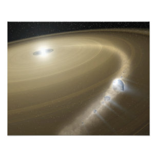 Ein Komet, der zerrissen wird, um einen toten Ster Fotodruck