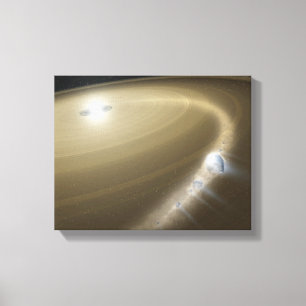 Ein Komet, der zerrissen wird, um einen toten Ster Leinwanddruck