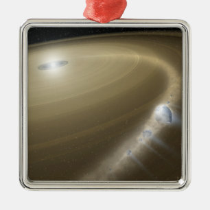 Ein Komet, der zu den Fetzen um einen toten Stern Silbernes Ornament