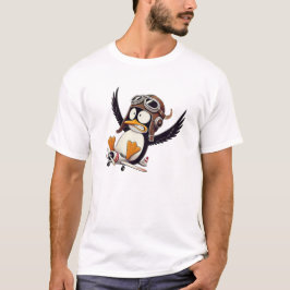 Ein komischer Pinguin im Flugzeug. T-Shirt