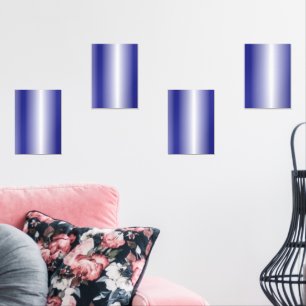 Ein kompliziertes, blaues geometrisches Muster mit Bilderwand Sets