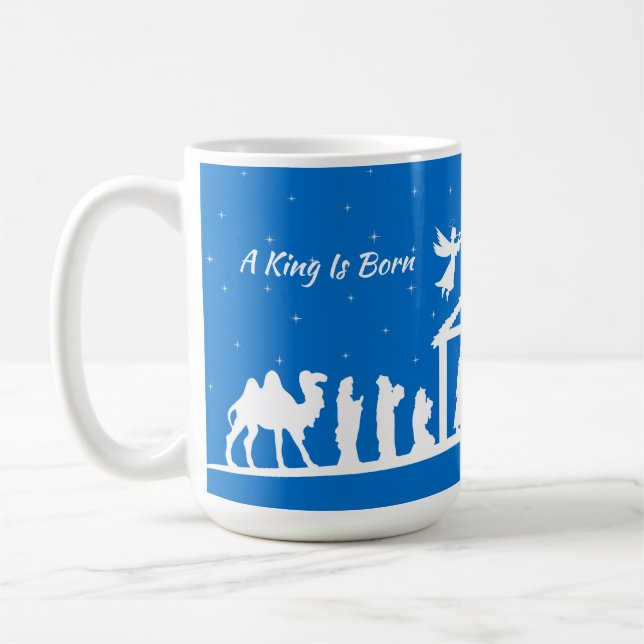 Ein König wird geboren - Krippenszene-Tasse  Kaffeetasse (Links)