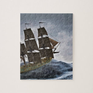 Ein Korvette-Segelschiff in einem Sturm Puzzle
