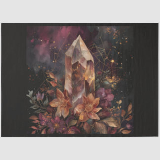 Ein kosmischer Planet und Kristalle - Serie Design Seidenpapier