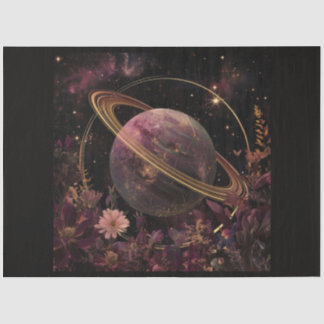 Ein kosmischer Planet und Kristalle Serien-Design  Seidenpapier