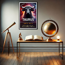 Ein kosmisches Taurus Bull Zodiac Poster