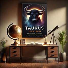 Ein kosmisches Taurus Bull Zodiac Poster
