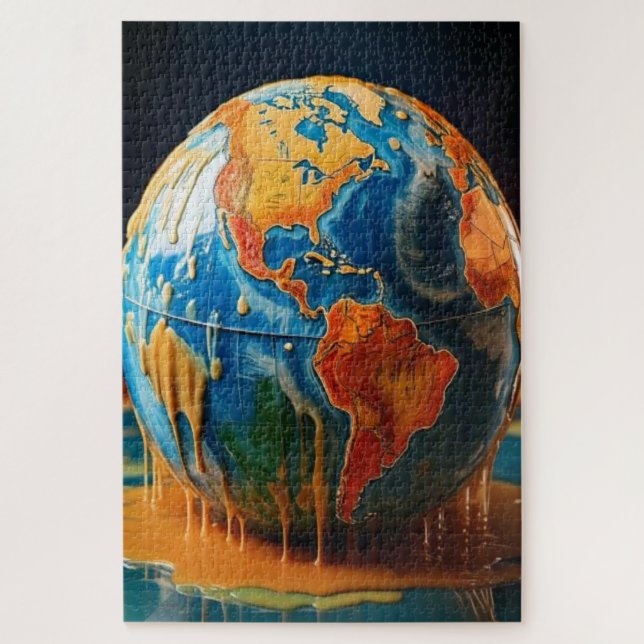 Ein kraftvolles Porträt einer schmelzenden Erde Puzzle (Vertikal)