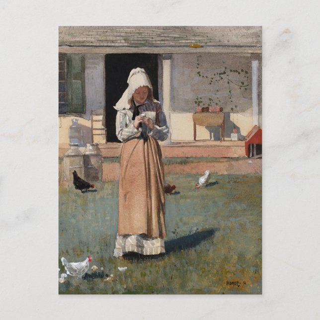 Ein krankes Huhn | Winslow Homer Postkarte (Vorderseite)