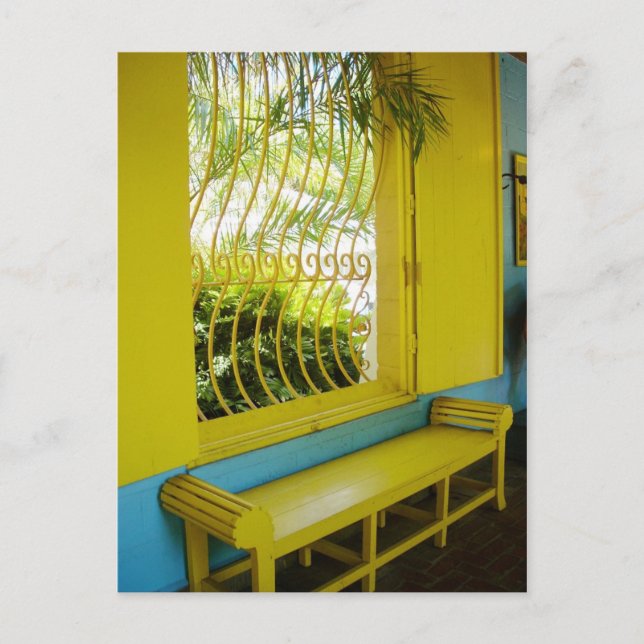 Ein krasser Kontrast von Gelb und Blau Postkarte (Vorderseite)