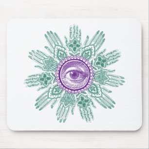 Ein Kreis der Hände und des Auges Mousepad