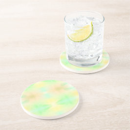Ein kreisförmiges, pastellfarbenes Tie-Dye-Design  Getränkeuntersetzer