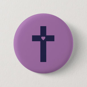 Ein Kreuz mit Herz Button