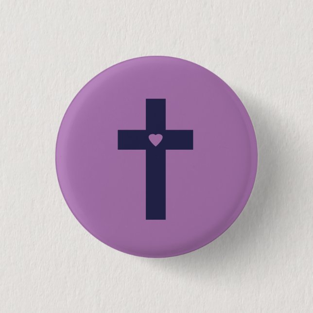 Ein Kreuz mit Herz Heilige Liebeskunst Button (Vorderseite)