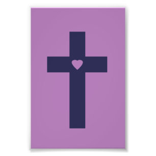 Ein Kreuz mit Herz Heilige Liebeskunst Fotodruck