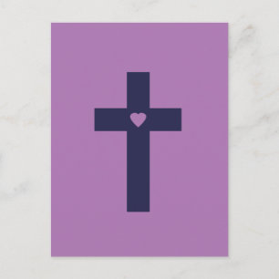 Ein Kreuz mit Herz Heilige Liebeskunst Postkarte