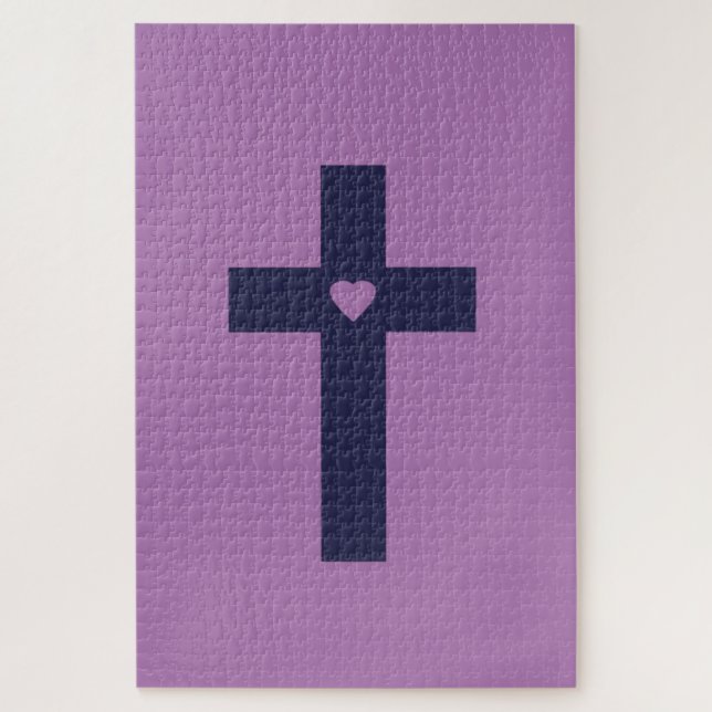 Ein Kreuz mit Herz Heilige Liebeskunst Puzzle (Vertikal)