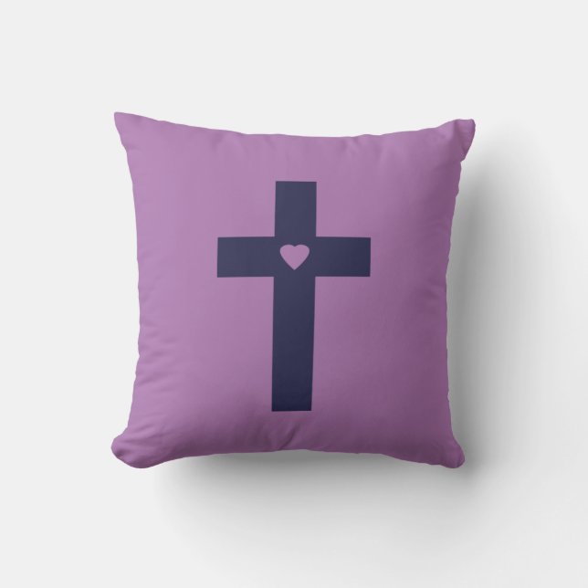 Ein Kreuz mit Herz Kissen (Vorderseite)