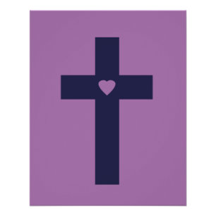 Ein Kreuz mit Herz Poster