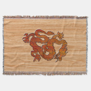 Ein Krimson Dragon auf Bamboo wie Decke