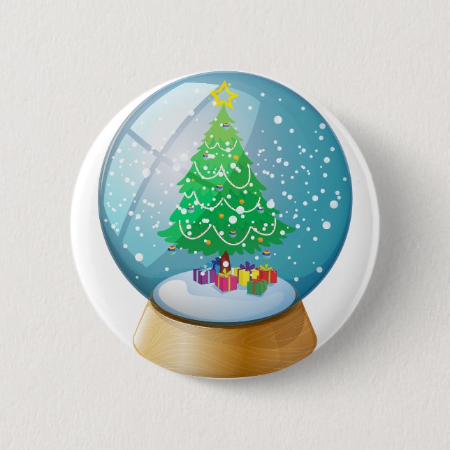 Ein Kristallball mit einem Weihnachtsbaum Button (Vorderseite)