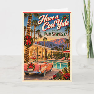 Ein kühles Weihnachten in Palm Springs im Vintage- Karte