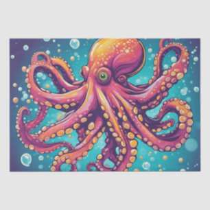 Ein kühnes Pop Art Octopus Dekoupage Design Seidenpapier