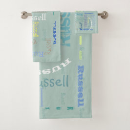 Ein kundengebundenes Namenstuch Set-perfekt für Badhandtuch Set