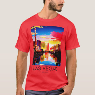Ein Kunst-Reise-Print von Las Vegas Nevada USA T-Shirt
