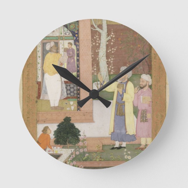 Ein Künstler, der den Innenraum eines Garten pavi Runde Wanduhr (Vorderseite)