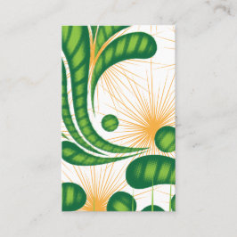 Ein künstlerisches Muster in Grün und Gold, das ei Visitenkarte