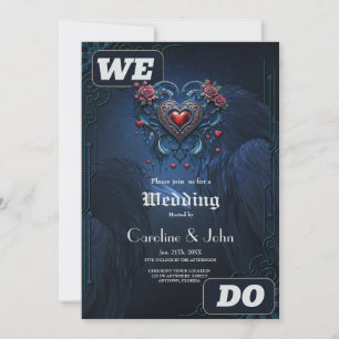 Ein kunstvoll gestaltetes gotisches Herz, bestehen Einladung