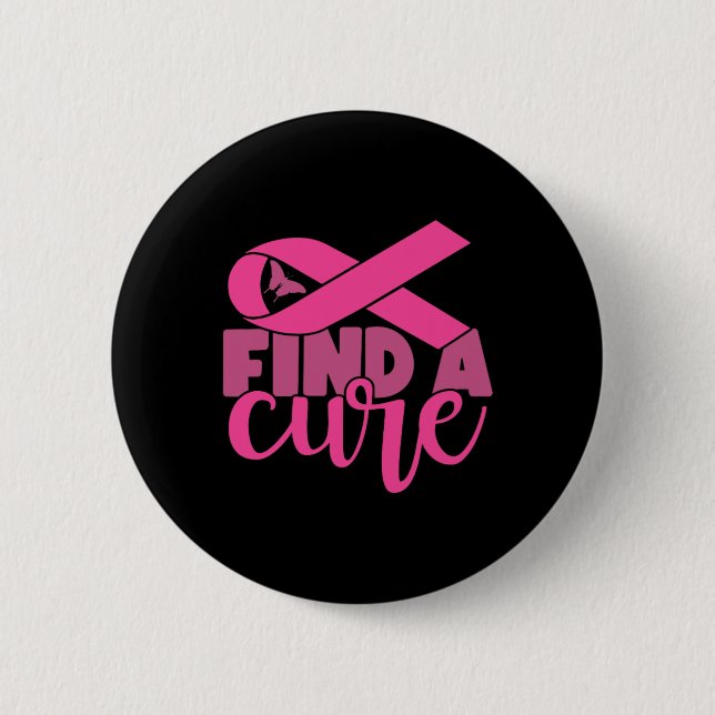 Ein kuratives Brustkrebsbewusstsein Button (Vorderseite)