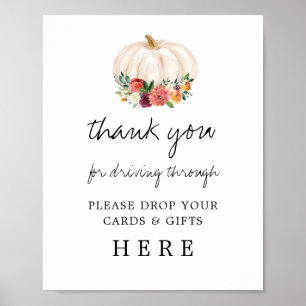 Ein Kürbis Drive By Baby Shower Karten und Geschen Poster