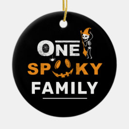 Ein kurioses Halloween-Matching-Familienkostüm Keramik Ornament
