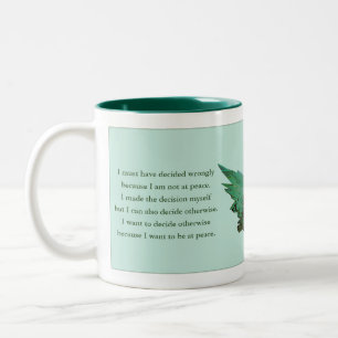 Ein Kurs in Wunder Geschenk Tasse, grün, spiritue Zweifarbige Tasse