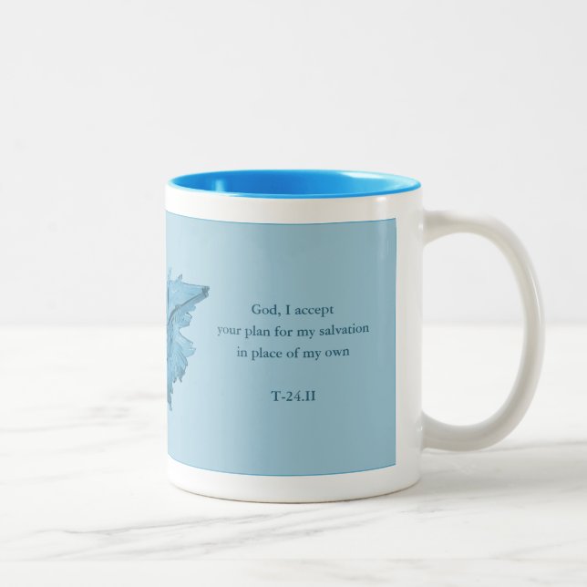 Ein Kurs in Wunder Geschenk Tasse, spirituelles Th Zweifarbige Tasse (Rechts)