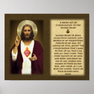 Ein Kurzer Akt der Konsecration zum Heiligen Herz Poster