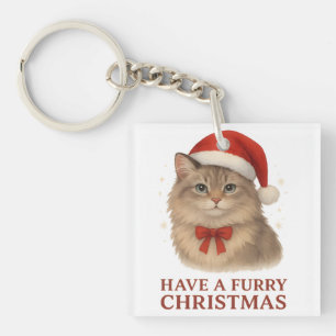 Ein kuscheliges Weihnachten süße Santa Sibirische Schlüsselanhänger
