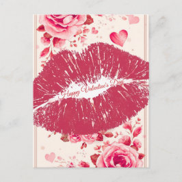 Ein Kuss für dich an diesem schönen Valentinstag Feiertagspostkarte