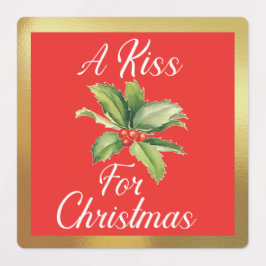 ein Kuss für Weihnachtsschilder Etiketten