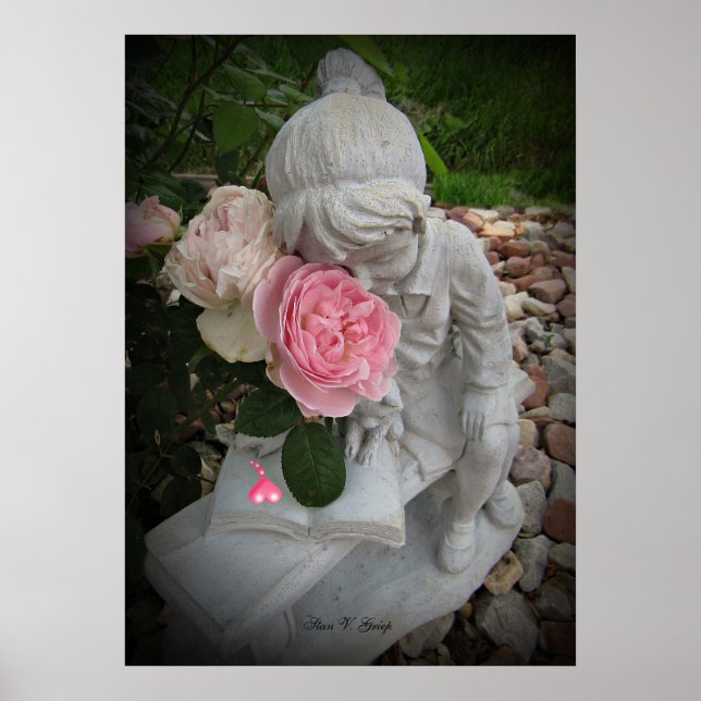 Ein Kuss in der Rose Bed Wall Art von Stan Poster (Vorne)
