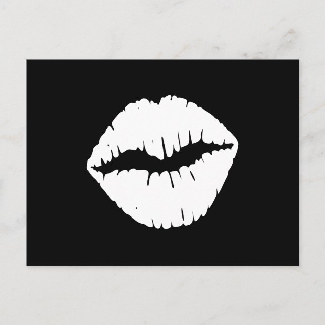 Ein Kuss in Schwarz und Weiß Postkarte (Vorderseite)